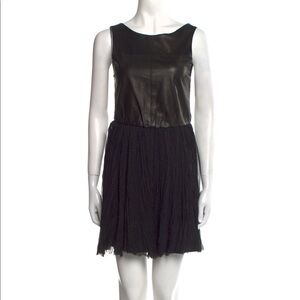 Alice + Olivia Lamb Leather Black Dress Size 6